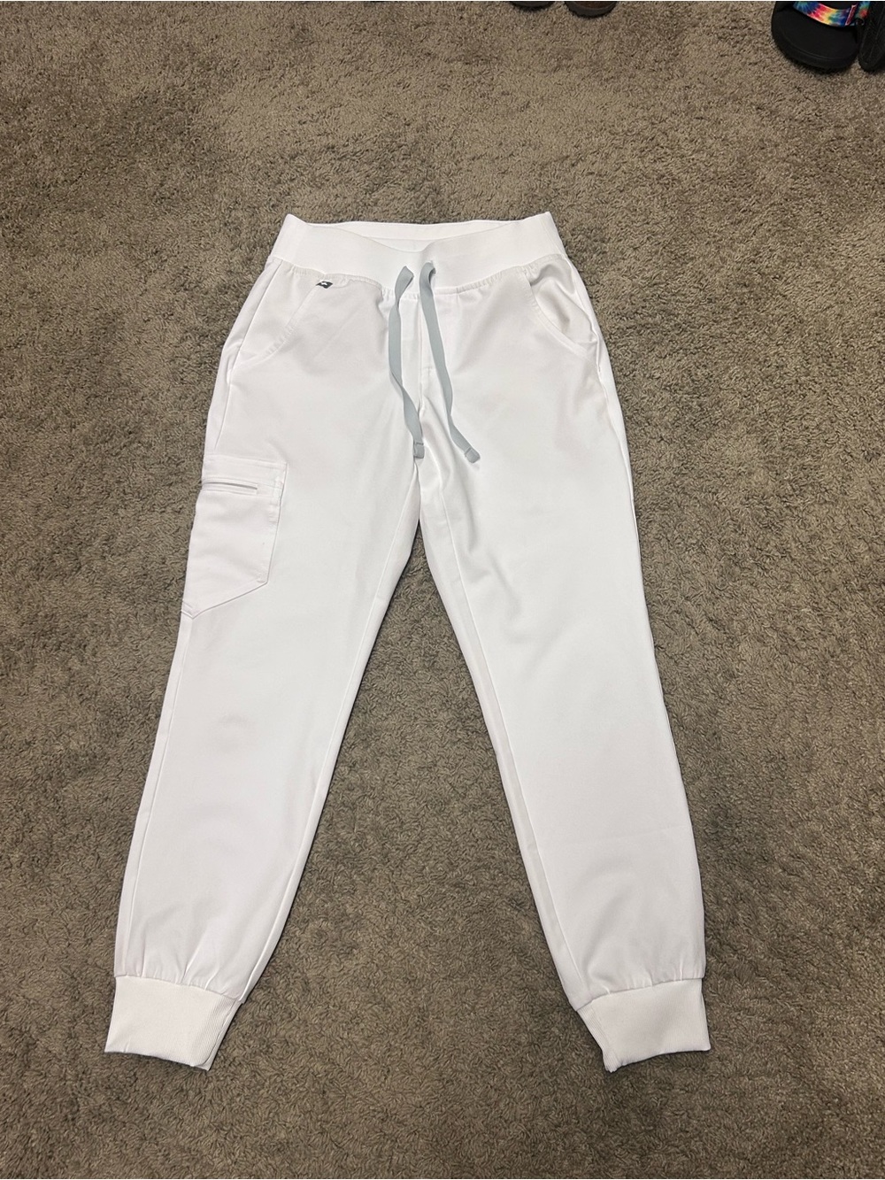 FIGS Zamora White Jogger Scrub Pants